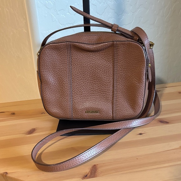 Fossil Handbags - Fossil Brown Leather Crossbody Bag